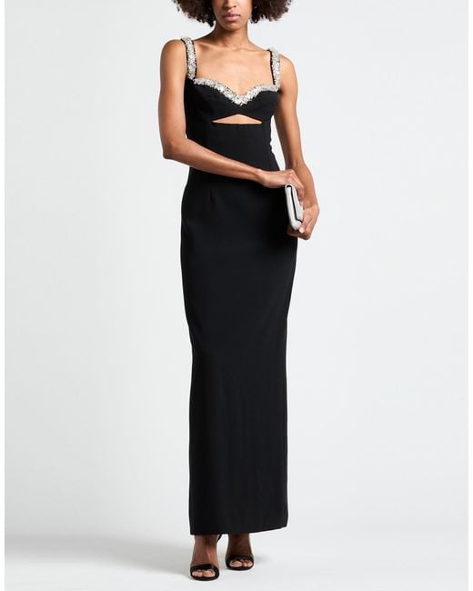Amen Black Maxi Dress Polyester