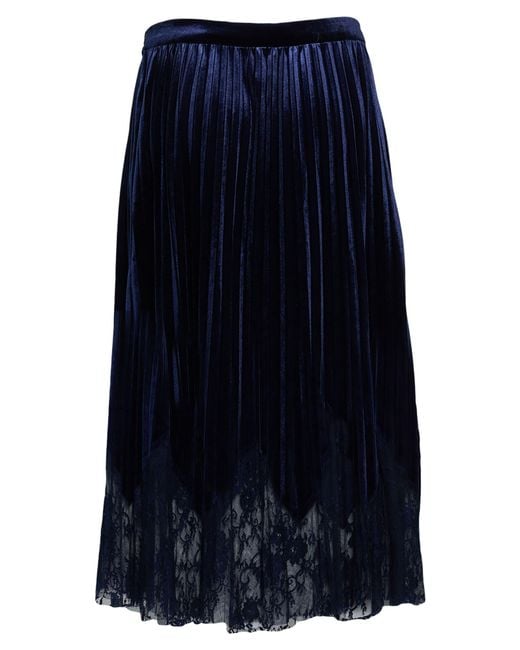 Clips Blue Midi Skirt Polyester, Elastane