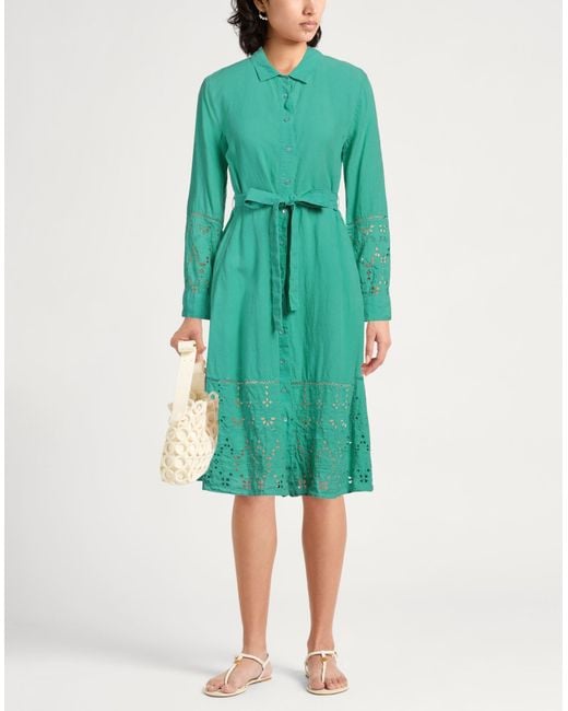 120% Lino Green Midi Dress