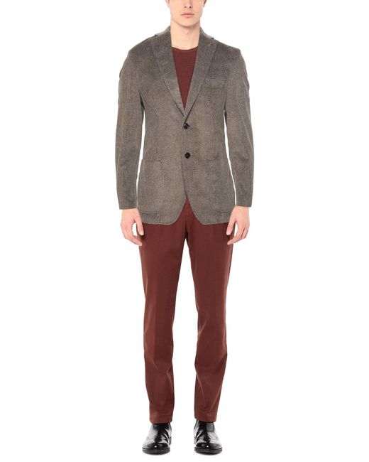 Paoloni Gray Suit Jacket for men
