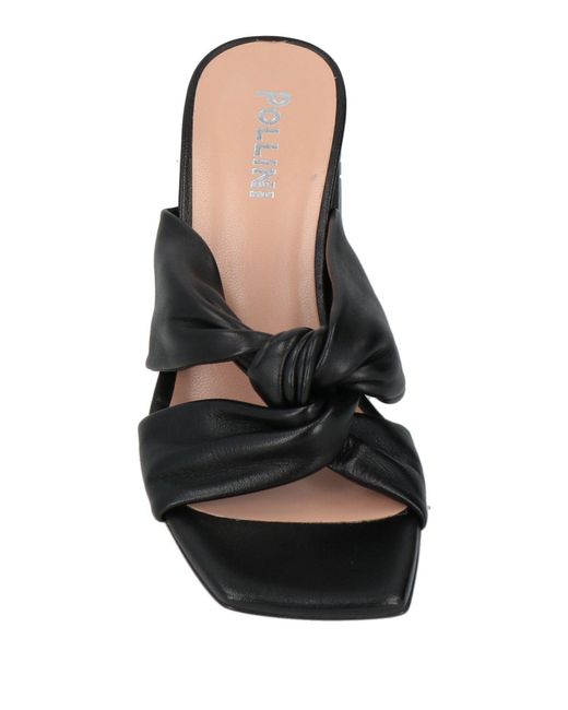 Pollini Black Sandals Leather