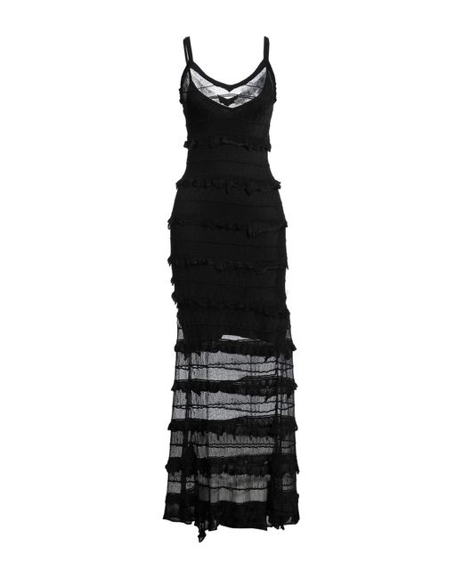 Sandro Black Maxi Dress Viscose, Polyamide, Elastane