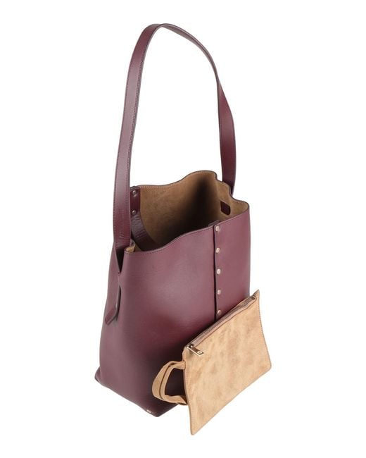 Fabiana Filippi Purple Burgundy Handbag Leather