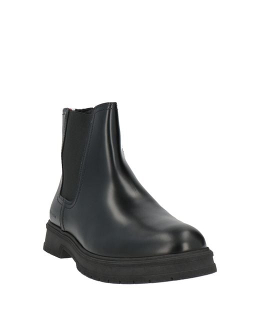 Tommy Hilfiger Black Ankle Boots Leather for men