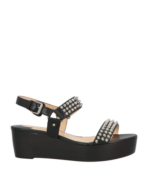 Christian Louboutin Black Sandals Calfskin, Synthetisches Material