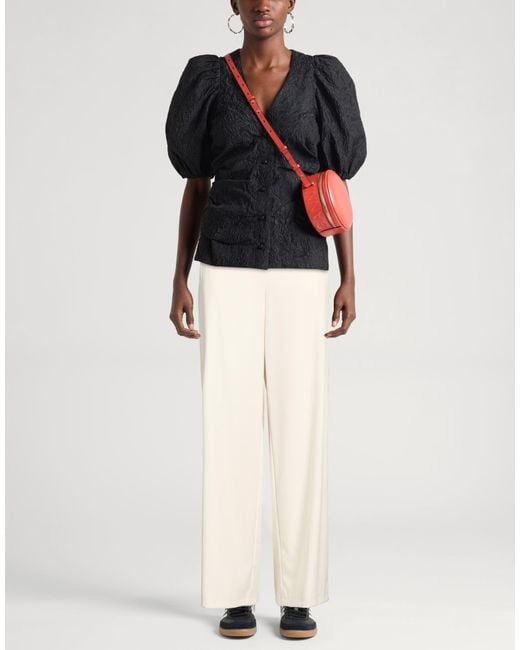 Marella White Ivory Pants Polyester, Viscose, Elastane