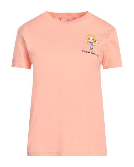 Chiara Ferragni Pink T-Shirt Cotton