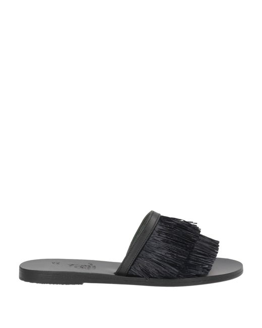 Ancient Greek Sandals Black Sandals Synthetic Material