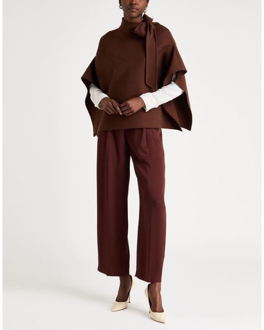 Valentino Garavani Brown Cape Virgin Wool, Cashmere