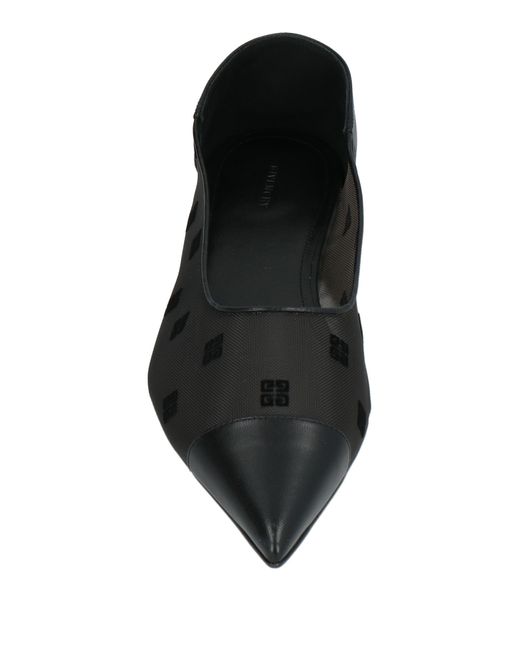 Givenchy Gray Ballet Flats Leather, Textile Fibers
