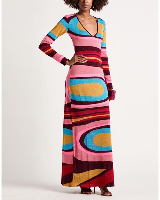 Circus Hotel White Maxi Dress Viscose, Polyester