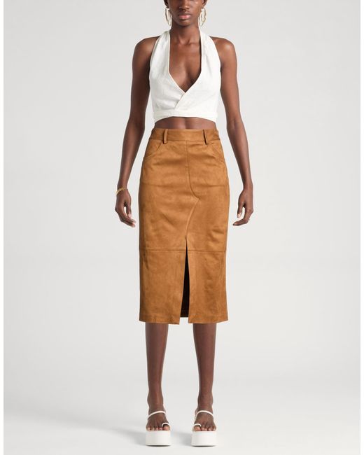 Imperial Brown Midi Skirts