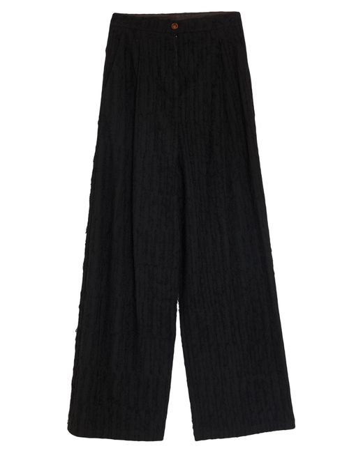 Alysi Black Pants Viscose, Polyester, Linen