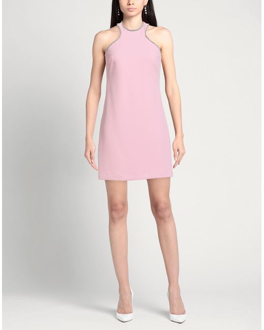 Nenette Pink Mini Dress Polyester, Elastane