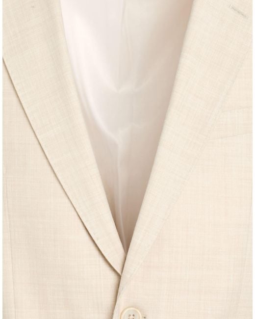 Boss Natural Suit Polyester, Virgin Wool, Linen, Elastane for men