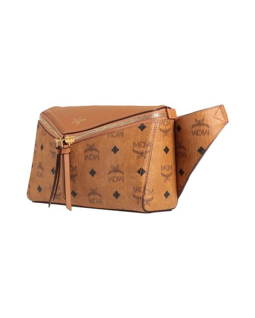 MCM Brown Belt Bag Textile Fibers