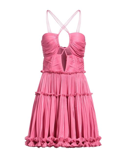 Costarellos Pink Pleated Cut-out Dress