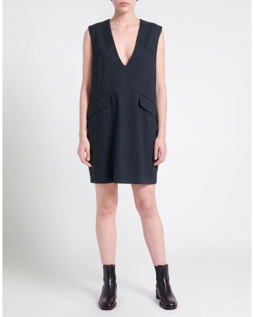 8pm Blue Mini Dress Polyester, Viscose, Wool