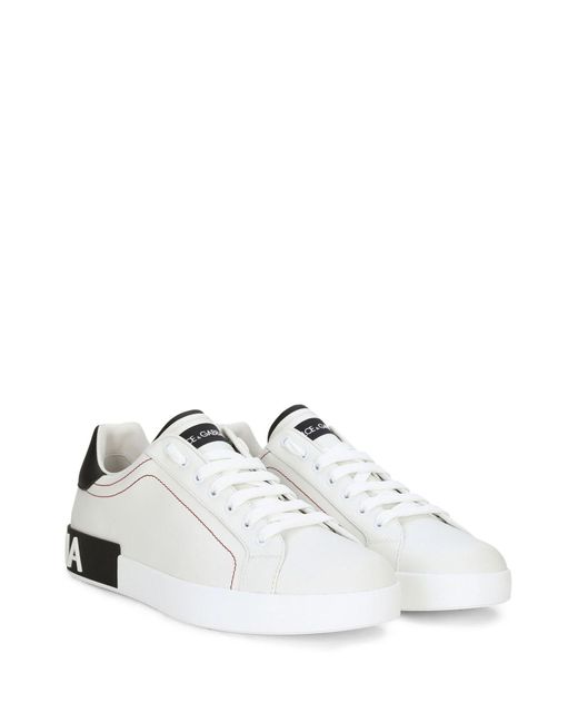 Sneakers Con Applicazione Logo di Dolce & Gabbana in White da Uomo
