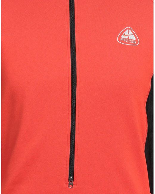 Nike Red Sweatshirt Polyester, Elastane for men