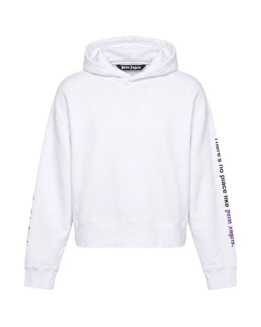 Palm Angels White Sweatshirt Cotton for men