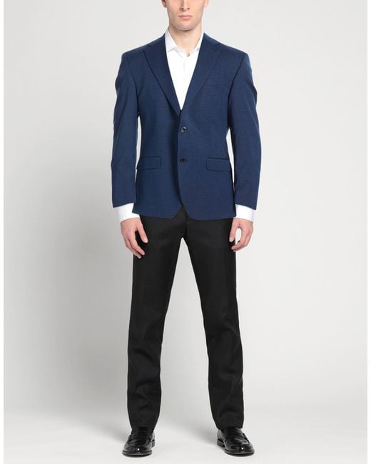 DIGEL Blue Blazer Polyester, Viscose, Elastane for men