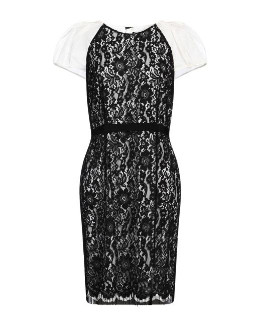 Paule Ka Black Midi Dress Viscose, Cotton, Polyamide, Silk