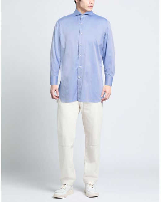 Luigi Borrelli Napoli Blue Shirt for men
