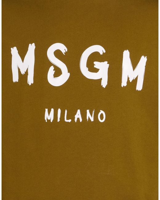 MSGM Green Sweatshirt Cotton for men