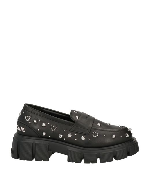 Love Moschino Black Loafers Calfskin