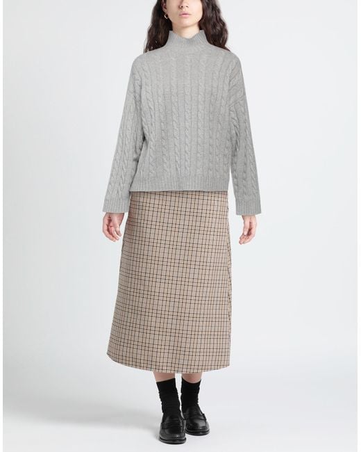 Peserico Gray Turtleneck Virgin Wool, Silk, Viscose, Cashmere, Polyester