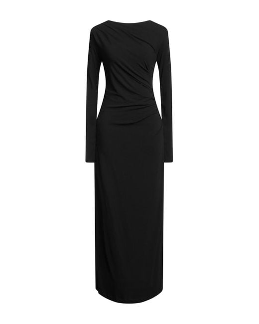 Ottod'Ame Black Maxi Dress Viscose, Elastane