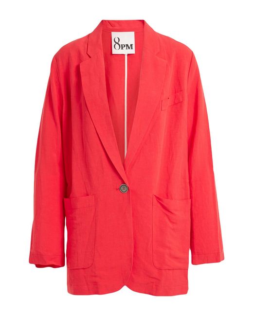 8pm Red Blazer Viscose, Linen