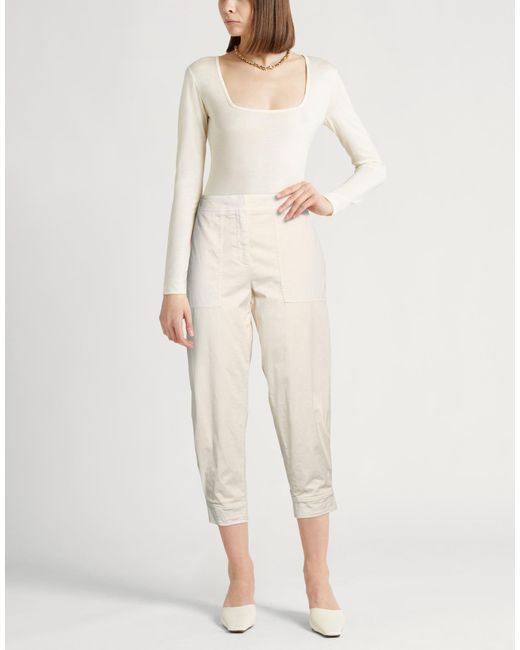 Peserico White Pants Cotton, Elastane