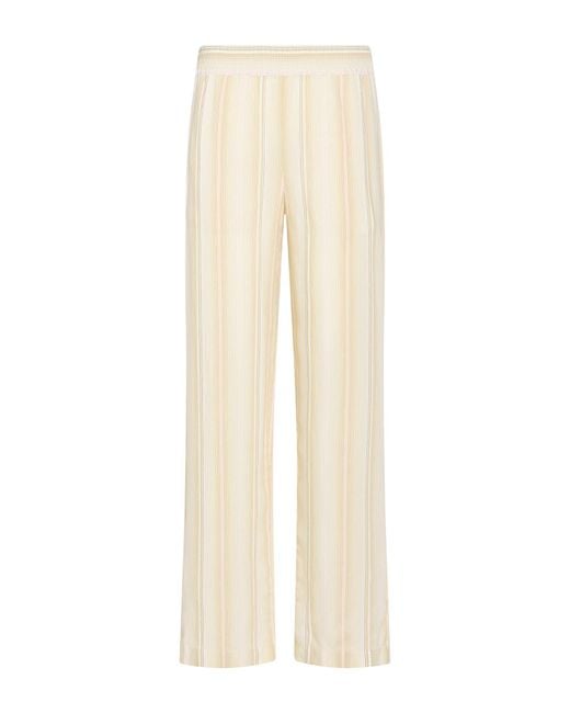 Victoria Beckham White Cream Pants Viscose, Silk