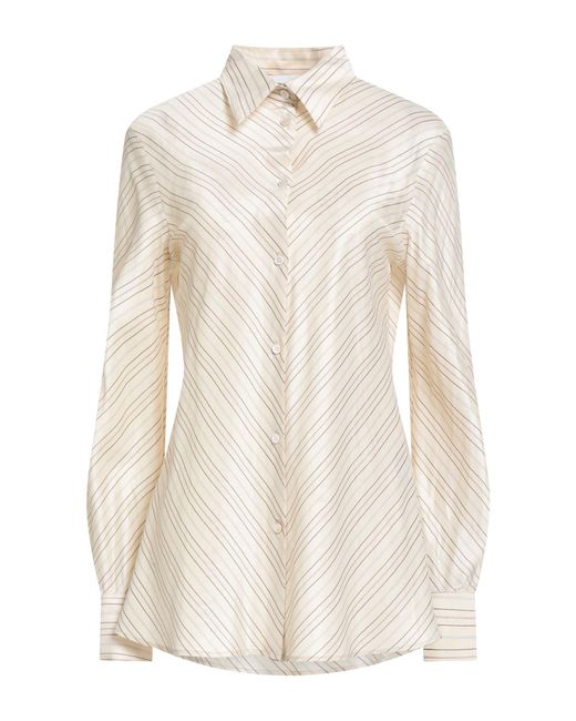 Erika Cavallini Semi Couture White Cream Shirt Acetate, Viscose