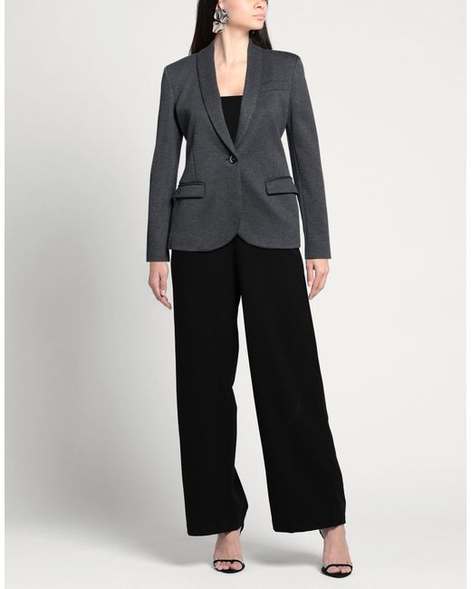 .., merci italia Black Charcoal Blazer Viscose, Nylon, Elastane