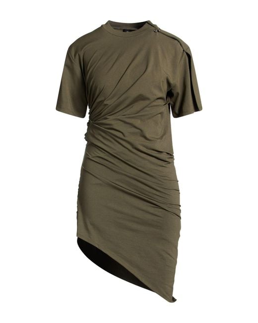 Mugler Green Military Mini Dress Cotton, Elastane