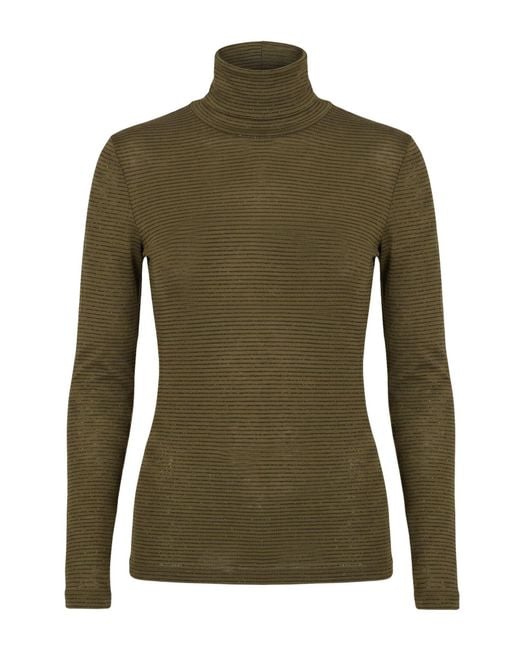 Manila Grace Green Military T-Shirt Polyester, Viscose, Polyamide, Metallic Polyester, Elastane