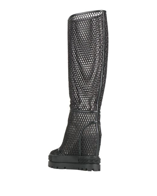 Casadei Black Boot Textile Fibers