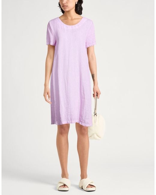 120% Lino Purple Mini Dresses
