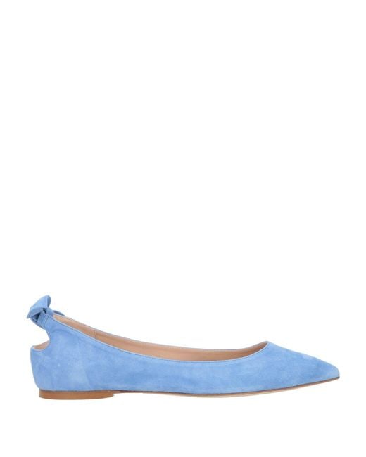 Status Blue Azure Ballet Flats Leather