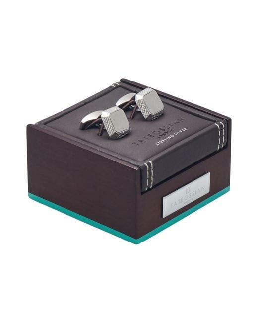 Tateossian Metallic Cufflinks And Tie Clips for men