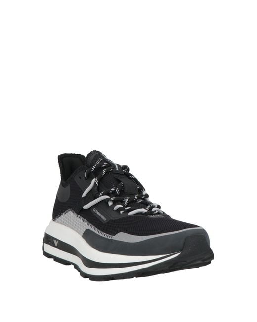 EA7 Black Sneakers Polyester, Polyurethane, Rubber for men