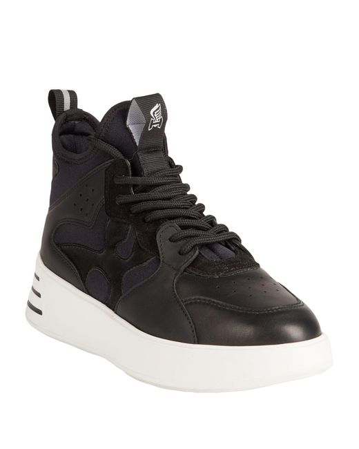 Hogan Black Sneakers Leather, Textile Fibers