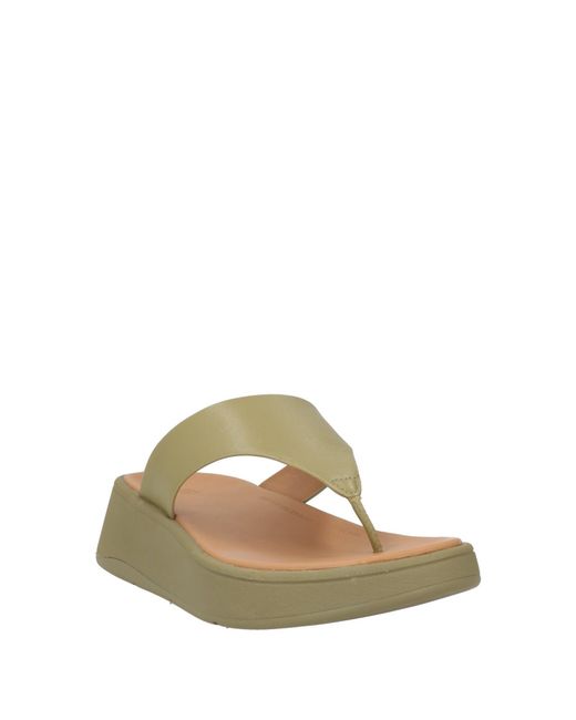 Fitflop Green Military Thong Sandal Leather