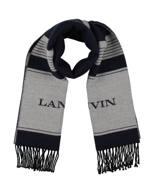 Lanvin Blue Scarf Virgin Wool