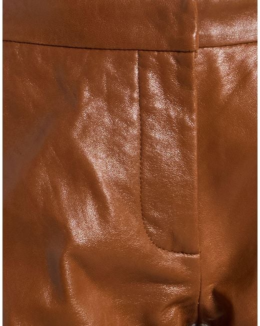 Alberta Ferretti Brown Pants Leather