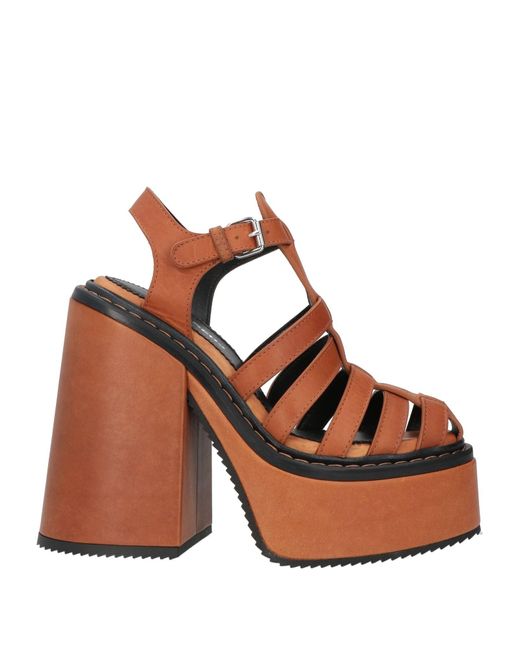 DSquared² Brown Berlin Rock 140mm Leather Sandals