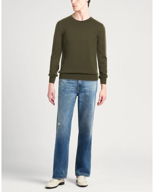 Giorgio Armani Green Military Sweater Cashmere for men